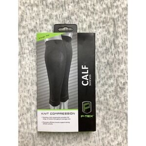 P-TEX Knit Compression Calf Sleeves Black XL P-TEXC400‎ Pair Muscle Support